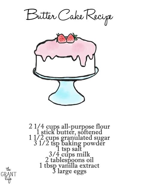 free printable cake recipes.